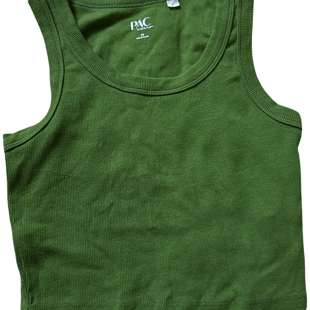 PacSun Green Tank Top Classic Crew Neck